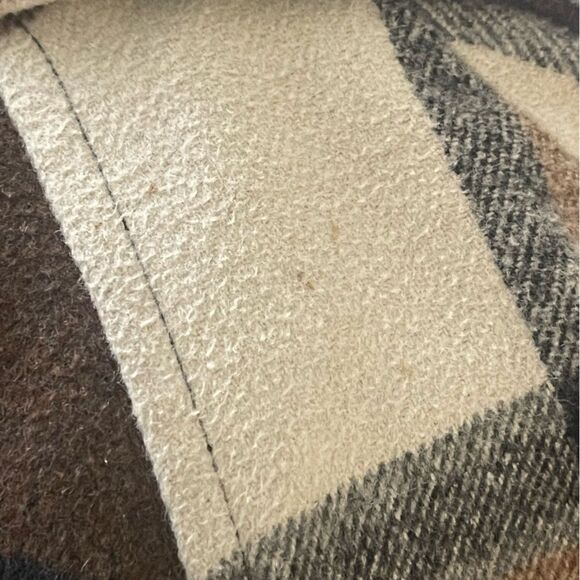 Elevenses Anthropology Peacoat Size Small Plaid Wool Blend Wide Sleeve - Picture 11 of 11